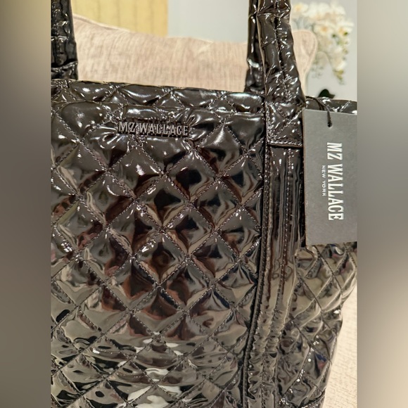 ⭐️ MZ Wallace Medium Empire Tote Bag Quilted In Black Liquor NEW ⭐️RARE - Picture 13 of 16